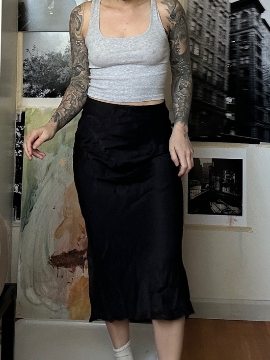 H&M Dresses & Skirts - Black satin maxi skirt
